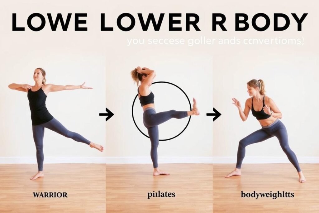 Rangkaian gerakan yang memadukan yoga, pilates, dan latihan fisik untuk tubuh bagian bawah