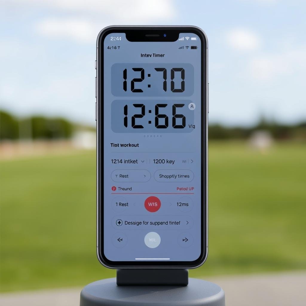 Timer interval untuk mengatur waktu latihan dan istirahat